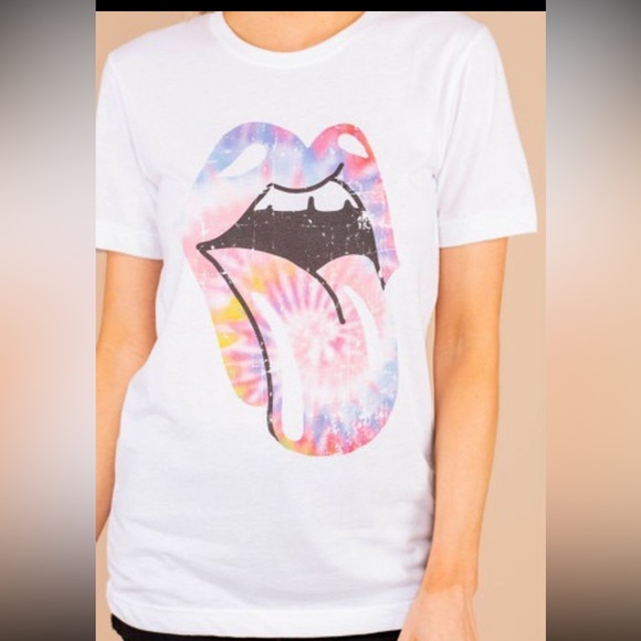 Tie Dye Tongue Graphic Tee - Picture 2 of 5